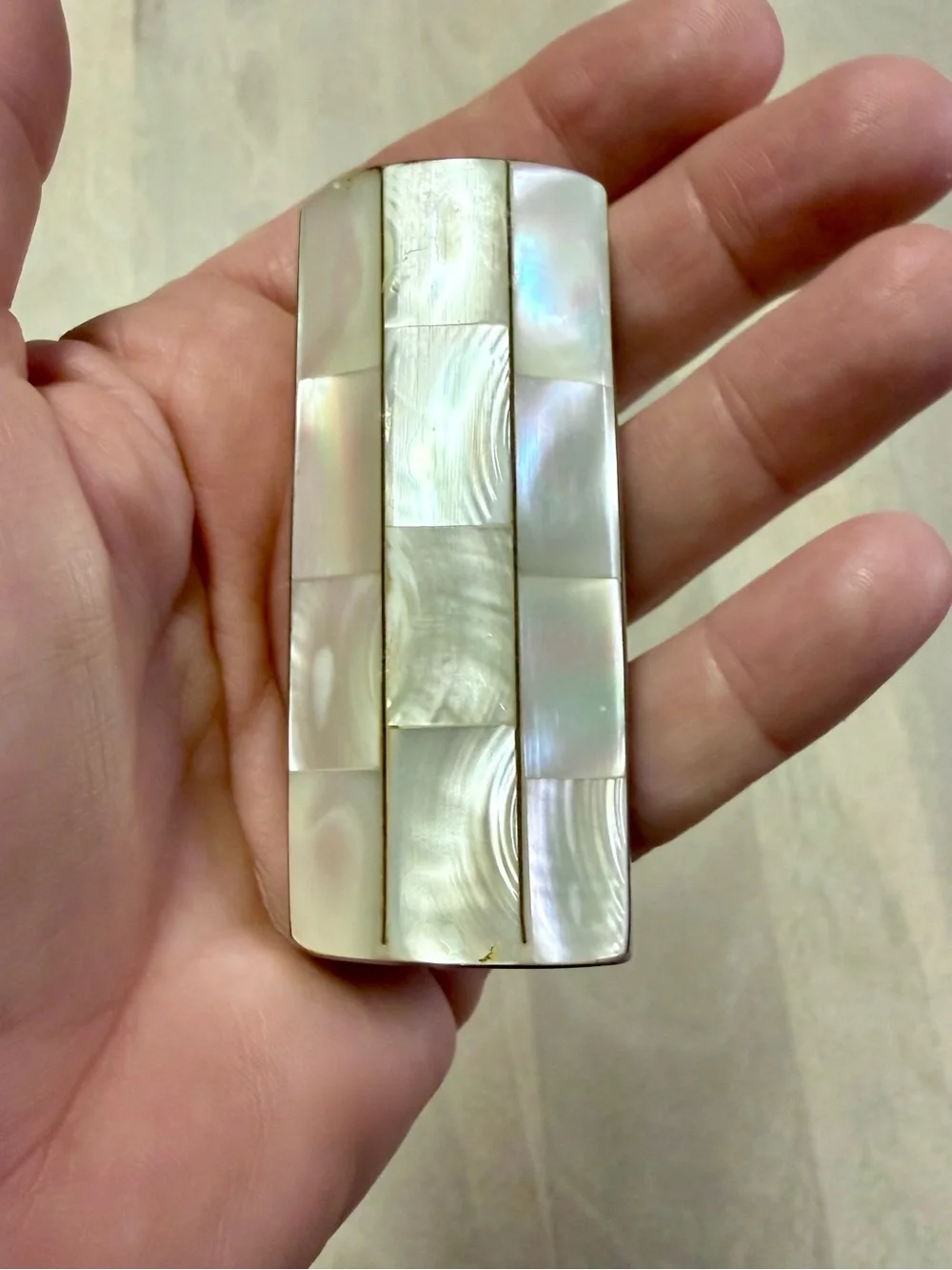 Vintage Handmade Mother of Pearl Inlay Lighter Case